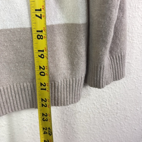 Bogner Cashmere Wool Blend Partial Zip Beige White Pullover Sweater size 10 - Picture 8 of 9